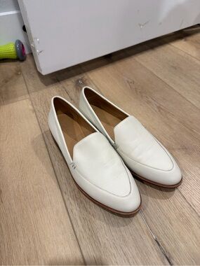 Madewell Frances Cream Leather Pointed Toe Loafers